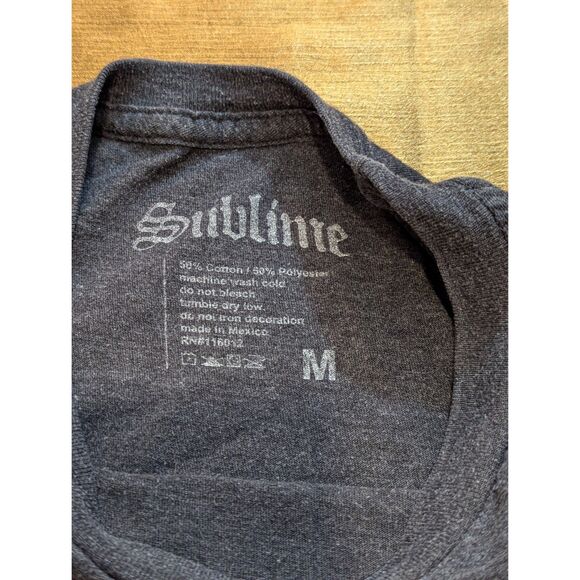 Sublime Sun Logo Band T-Shirt Medium Charcoal Heather 50/50 Tee - Picture 3 of 5